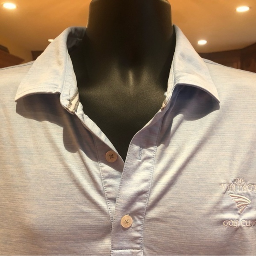 EUC FootJoy men’s‎ long sleeve golf polo.Sharp blue Heather w/logo on c… - Picture 5 of 9